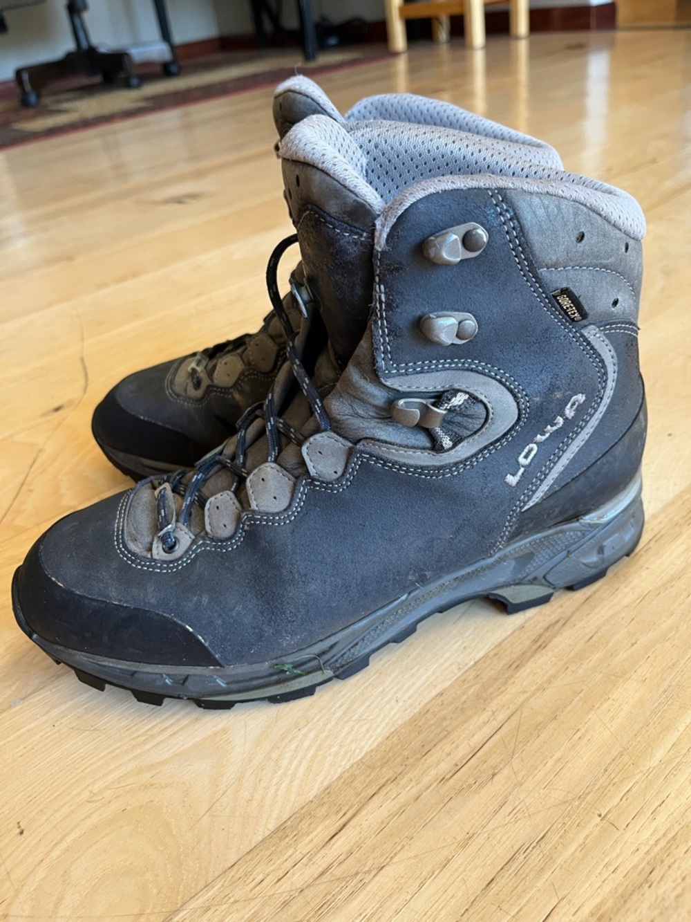 Lowa women’s Grey Suede Waterproof Hiking Boots
